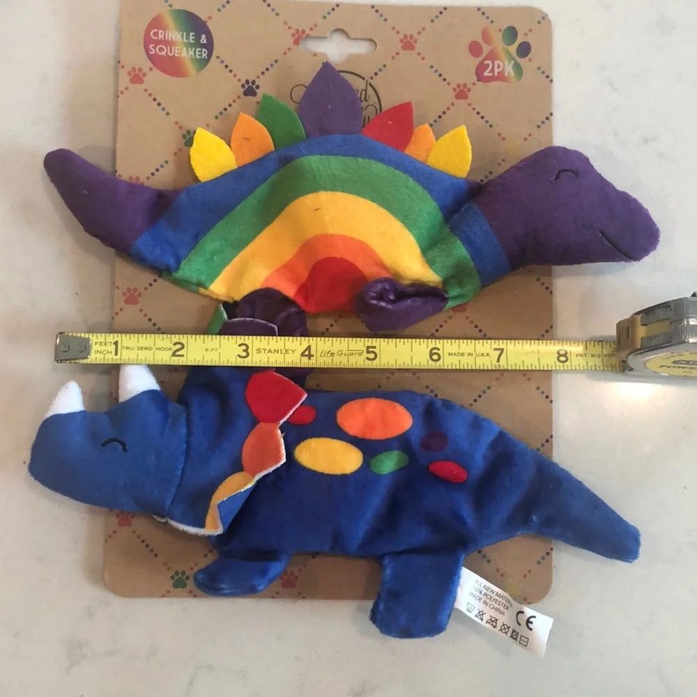 Dinosaur Dog Toy Set - Blue and Purple